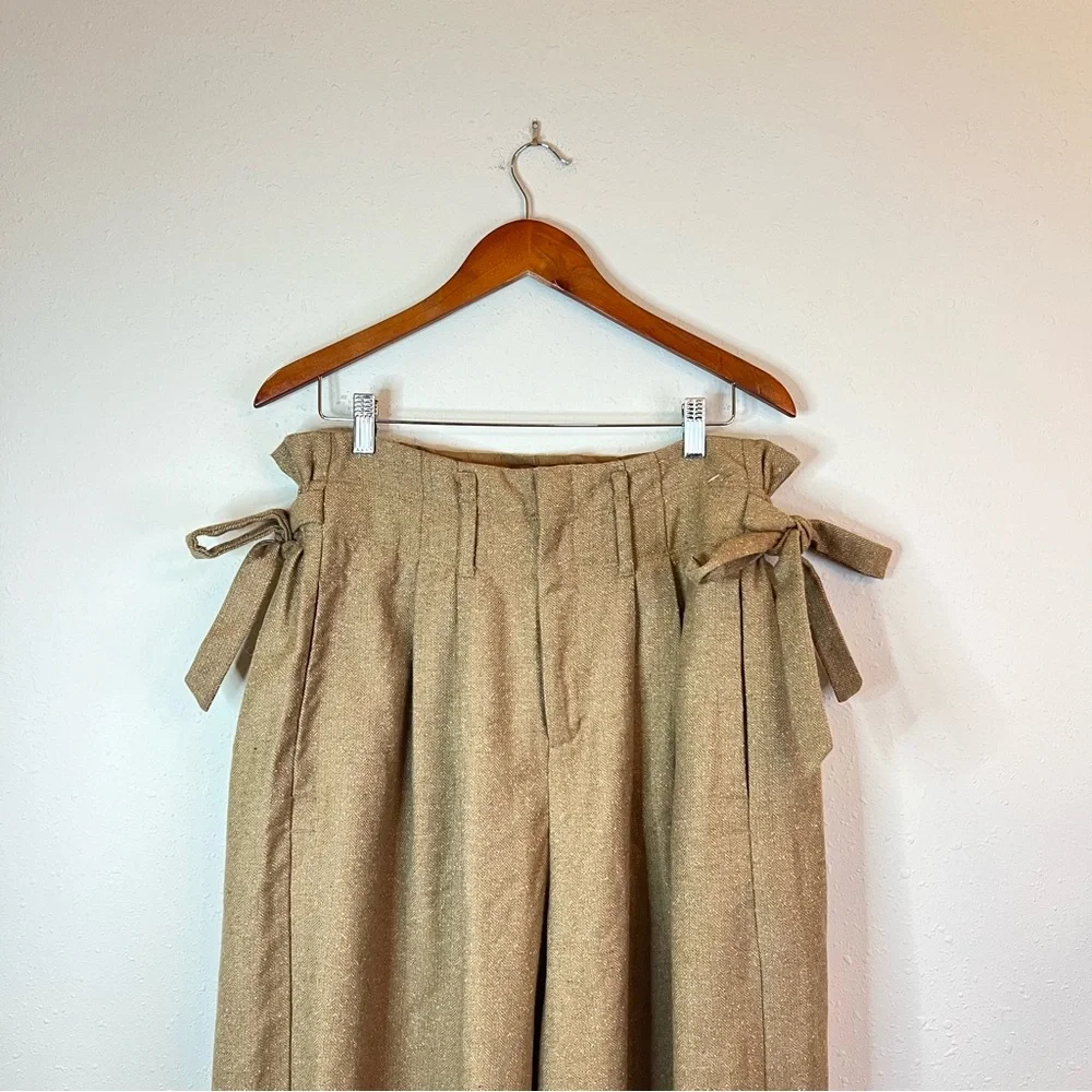 Free People Paperbag Ties High Waist Tan Women’s Pants Size Medium NWT